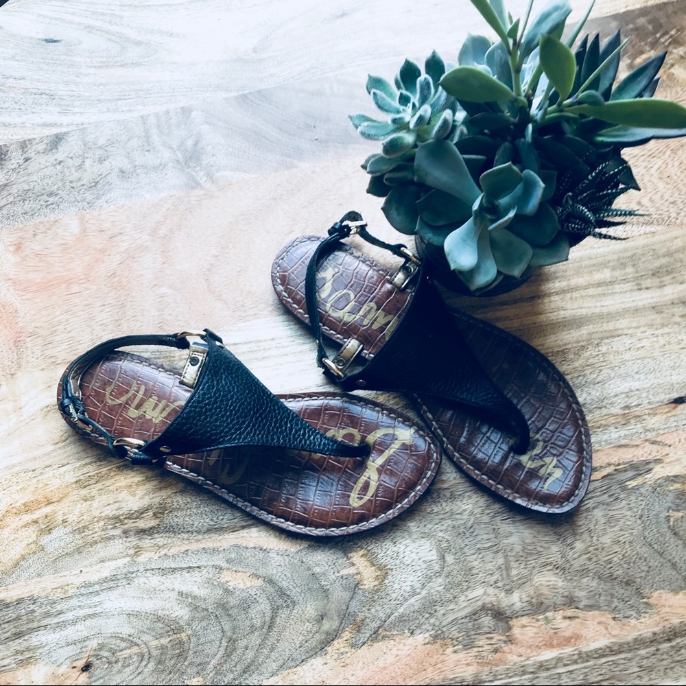 Sam Edelman Greta Sandal Black Leather Sz 7.5